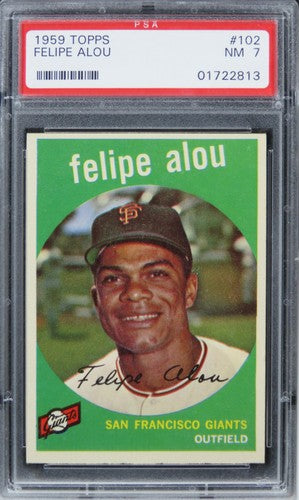 1959 Topps Felipe Alou ROOKIE RC #102 PSA 7 NM