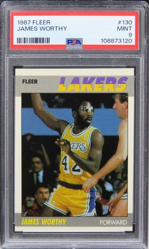 1987 Fleer James Worthy HOF #130 PSA 9 MINT