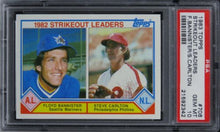 Load image into Gallery viewer, 1983 Topps Strikeout Leaders F.BANNISTER/S.CARLTON HOF #706 PSA 10 GEM MINT