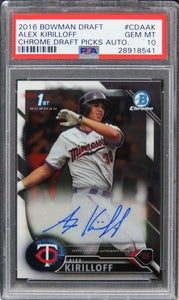 2016 Bowman Chrome Draft Alex Kirilloff AUTO ROOKIE #CDAAK PSA 10 GEM MINT