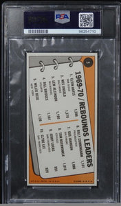 1970 Topps NBA Rebound Leaders HAYES/UNSELD/ALCINDOR HOF #5 PSA 6 EX-MT