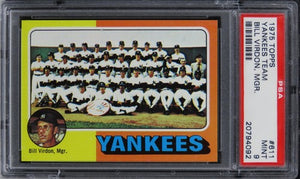 1975 Topps Yankees Team BILL VIRDON, MGR. #611 PSA 9 MINT