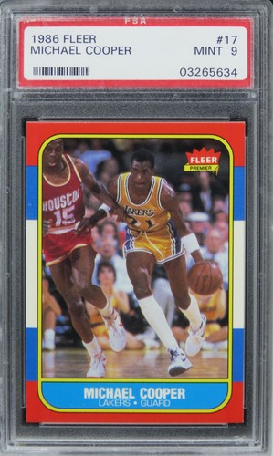 1986 Fleer Michael Cooper HOF #17 PSA 9 MINT