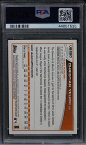 2013 Topps Update Christian Yelich EMERALD ROOKIE RC #US290 PSA 10 GEM MINT