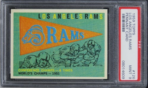 1959 Topps Los Angeles Rams PENNANT CARD #126 PSA 9 MINT