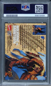 1994 Ultra X-men WOLVERINE VS. SABRETOOTH #137 PSA 8 NM-MT