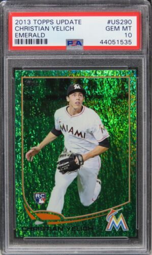 2013 Topps Update Christian Yelich EMERALD ROOKIE RC #US290 PSA 10 GEM MINT
