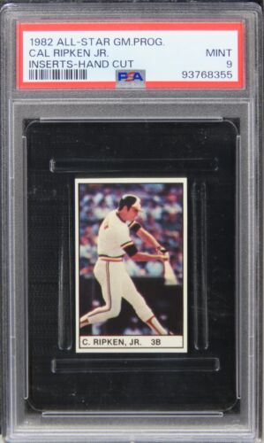 1982 All-Star Game Program Cal Ripken Jr. INSERTS-HAND CUT HOF ROOKIE PSA 9 MINT