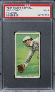 1909 T206 Sweet Caporal Wid Conroy (FIELDING) PSA 3 VG