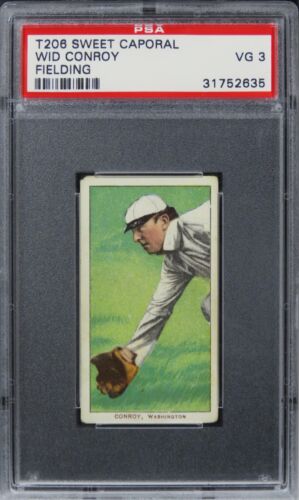 1909 T206 Sweet Caporal Wid Conroy (FIELDING) PSA 3 VG