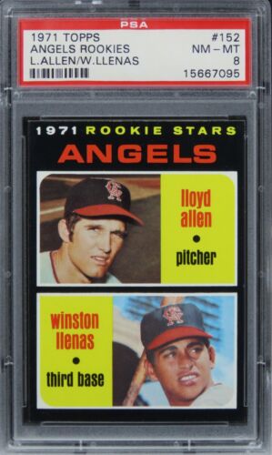 1971 Topps Angels Rookies L.ALLEN/W.LLENAS #152 PSA 8 NM-MT