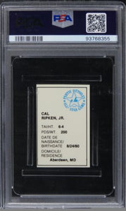 1982 All-Star Game Program Cal Ripken Jr. INSERTS-HAND CUT HOF ROOKIE PSA 9 MINT