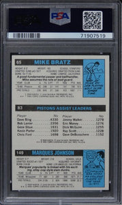1980 Topps Assist Leader JOHNSON, MONEY, BRATZ PSA 10 GEM MINT