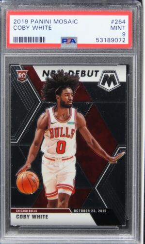 2019 Panini Mosaic Coby White ROOKIE RC #264 PSA 9 MINT