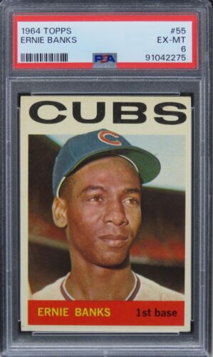 1964 Topps Ernie Banks HOF #55 PSA 6 EX-MT