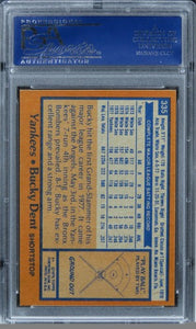 1978 Topps Bucky Dent #335 PSA 10 GEM MINT