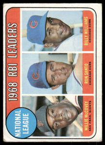 1969 Topps NL 1968 RBI Leaders McCovey/Santo/Williams) HOF #4 VG