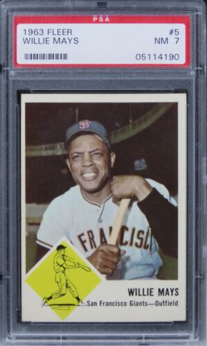 1963 Fleer Willie Mays HOF #5 PSA 7 NM