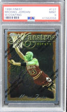 Load image into Gallery viewer, 1996 Finest Michael Jordan W/COATING HOF #127 PSA 9 MINT