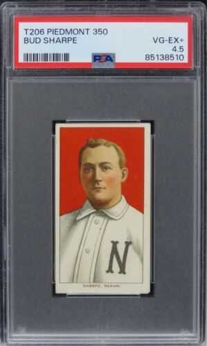 1909 T206 Piedmont 350 Bud Sharpe PSA 4.5 VG-EX+