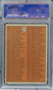 1972 Topps Checklist 264-394 SMALL PRINT ON FRONT #251 PSA 8 NM-MT