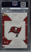 Load image into Gallery viewer, 2021 Panini National Treasures Kyle Trask RC DUAL MATERIALS PLATINUM 1/1 9 PSA 8