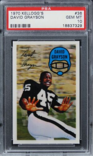 1970 Kellogg's David Grayson #36 PSA 10 GEM MINT