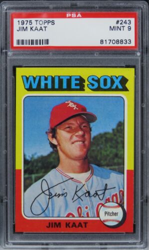 1975 Topps Jim Kaat HOF #243 PSA 9 MINT