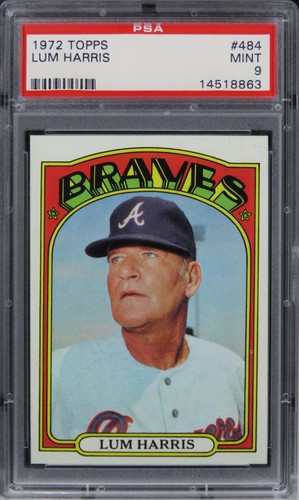 1972 Topps Lum Harris #484 PSA 9 MINT