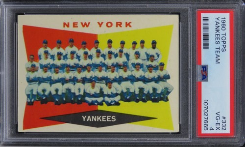 1960 Topps Yankees Team #332 PSA 4 VG-EX