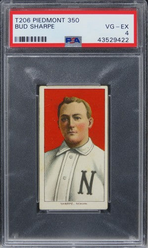1909 T206 Piedmont 350 Bud Sharpe PSA 4 VG-EX