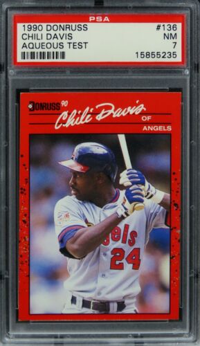 1990 Donruss Aqueous Test Chili Davis #136 PSA 7 NM