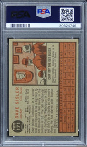 1962 Topps Dave Sisler GREEN TINT #171 PSA 8 NM-MT