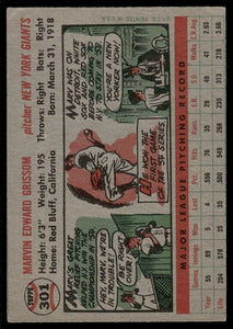 1956 Topps Marv Grissom #301 VG-EX