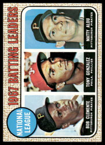 1968 Topps NL Batting Leaders Clemente/Alou/Gonzalez HOF #1 VG-EX