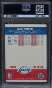 1987 Fleer James Worthy HOF #130 PSA 9 MINT