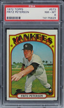 Load image into Gallery viewer, 1972 Topps Fritz Peterson #573 PSA 8 NM-MT
