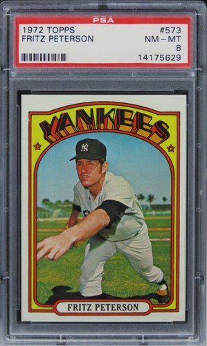 1972 Topps Fritz Peterson #573 PSA 8 NM-MT