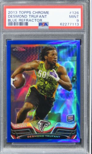 2013 Topps Chrome Desmond Trufant BLUE REFRACTOR /199 ROOKIE RC #126 PSA 9 MINT