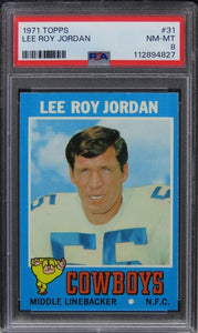 1971 Topps Lee Roy Jordan #31 PSA 8 NM-MT