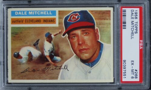 1956 Topps Dale Mitchell #268 PSA 6 EX-MT