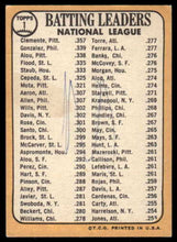 Load image into Gallery viewer, 1968 Topps NL Batting Leaders Clemente/Alou/Gonzalez HOF #1 VG-EX