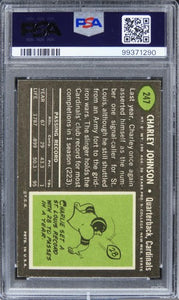 1969 Topps Charley Johnson #247 PSA 8 NM-MT