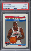 Load image into Gallery viewer, 1991 Hoops Michael Jordan HOF #579 PSA 8 NM-MT
