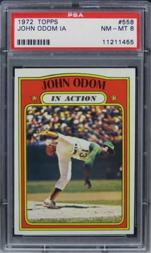 1972 Topps John Odom IN ACTION #558 PSA 8 NM-MT