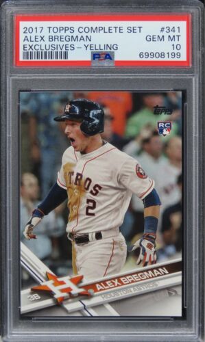 2017 Topps Complete Set Alex Bregman EXCLUSIVES-YELLING ROOKIE #341 PSA 10