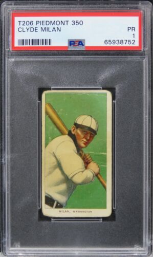 1909 T206 Piedmont 350 Clyde Milan PSA 1 PR