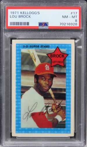 1971 Kellogg's Lou Brock HOF #17 PSA 8 NM-MT