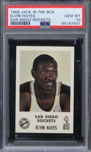 1968 Jack In The Box Elvin Hayes SAN DIEGO ROCKETS HOF ROOKIE RC PSA 10 GEM MINT