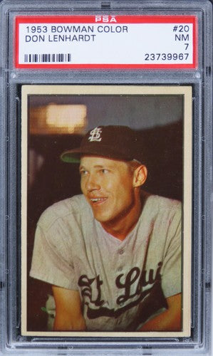1953 Bowman Color Don Lenhardt #20 PSA 7 NM